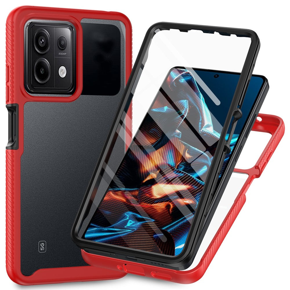 Xiaomi Redmi Note 13 Pro 5G / Poco X6 5G-skal med PET-skärmfilm PC+TPU heltäckande mobilskal