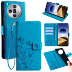 For Oppo Find X7 Ultra Case Butterfly Flower Pattern Phone Leather Cover with Wallet Stand