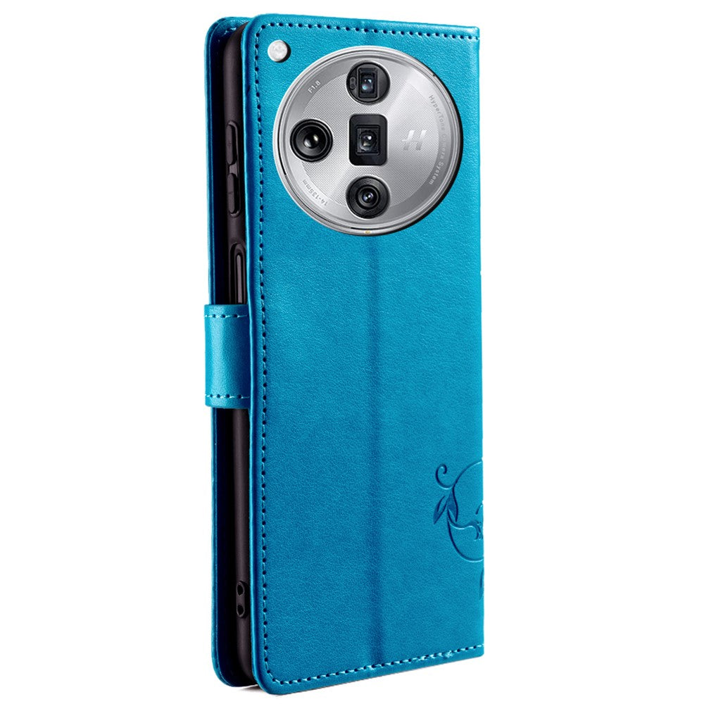 For Oppo Find X7 Ultra Case Butterfly Flower Pattern Phone Leather Cover with Wallet Stand