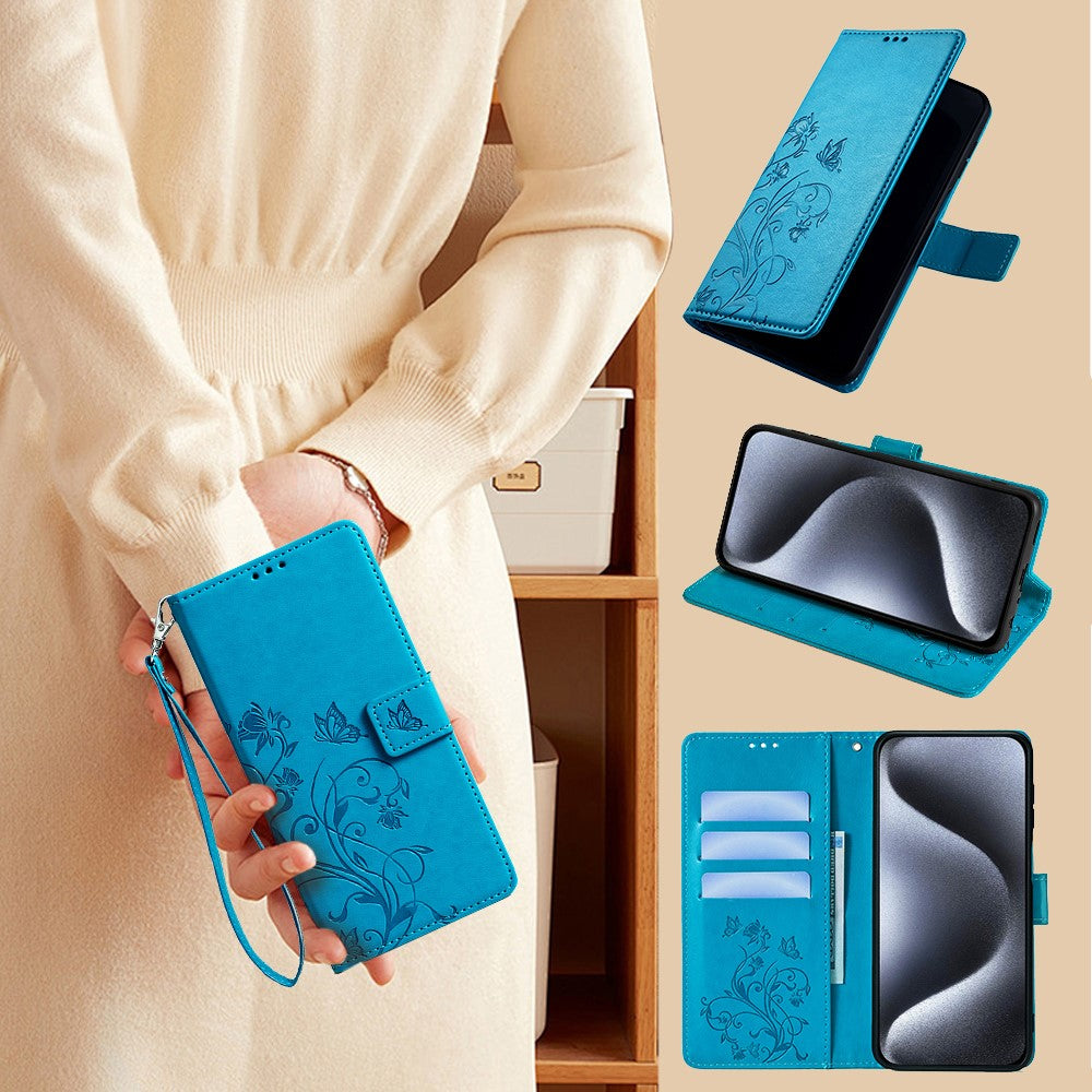 For Oppo Find X7 Ultra Case Butterfly Flower Pattern Phone Leather Cover with Wallet Stand