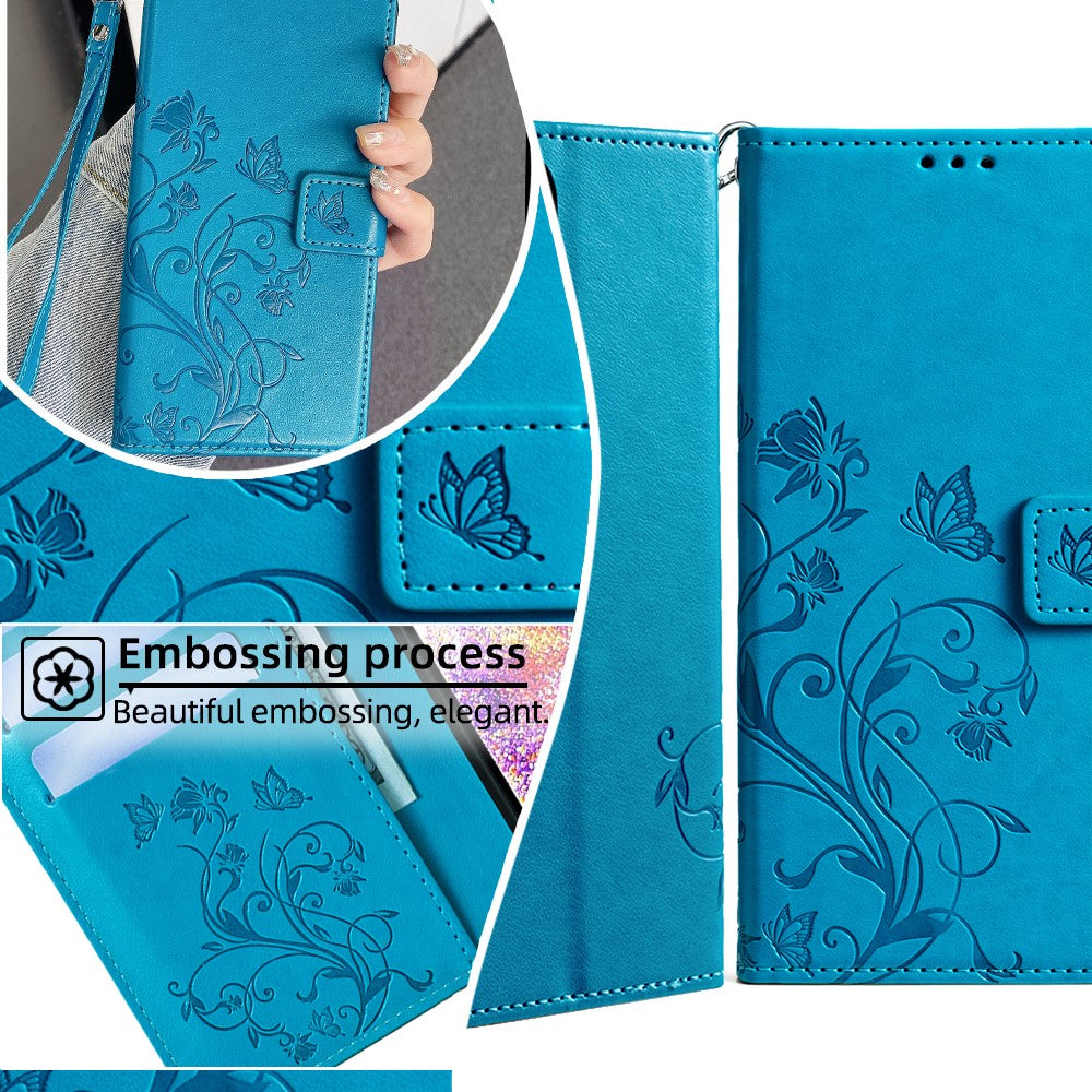 For Oppo Find X7 Ultra Case Butterfly Flower Pattern Phone Leather Cover with Wallet Stand