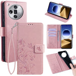 For Oppo Find X7 Ultra Case Butterfly Flower Pattern Phone Leather Cover with Wallet Stand