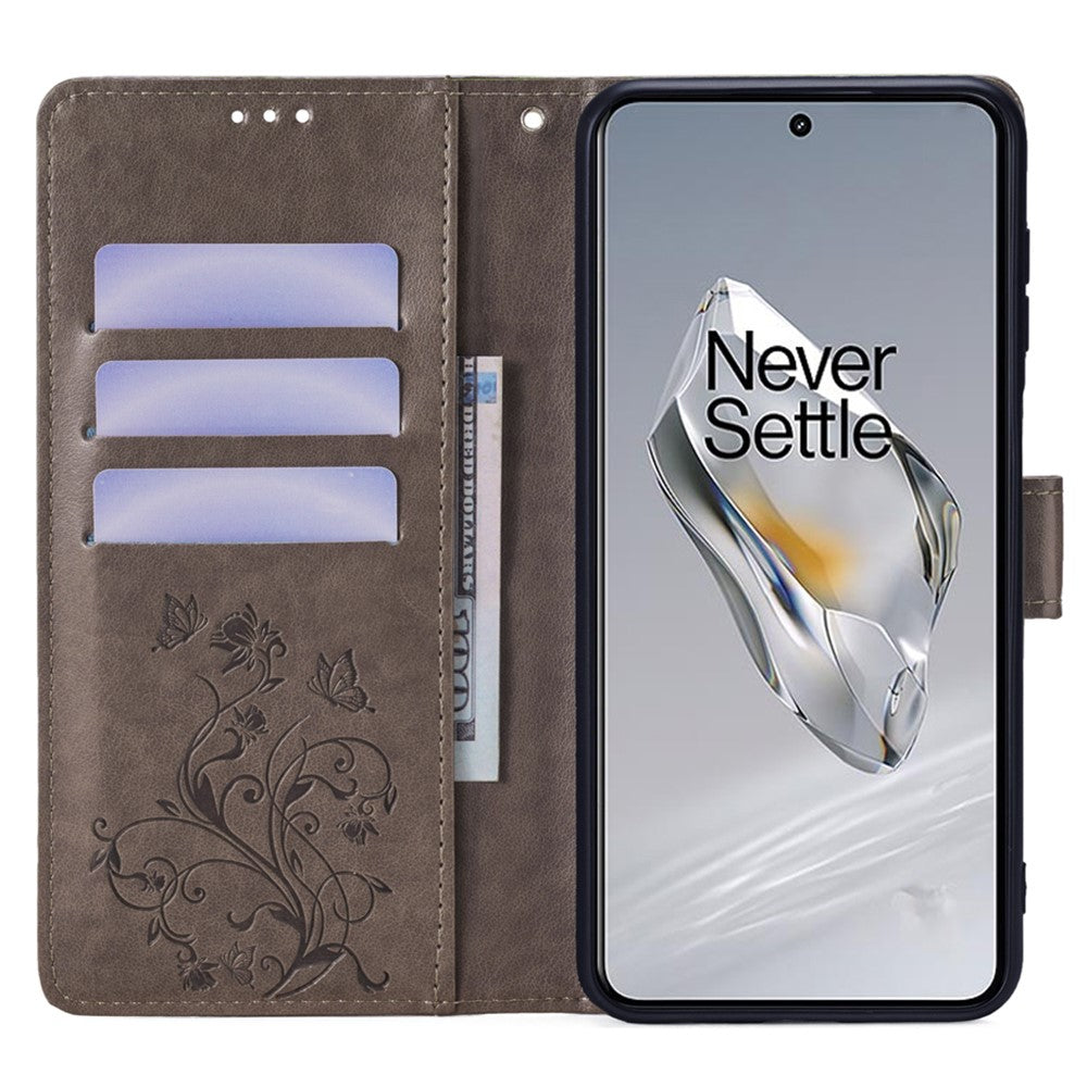 For OnePlus 12 5G Case Butterfly Flower Folding Stand Leather Cover Mobile   Accessories