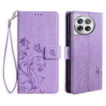 For OnePlus 12 5G Case Butterfly Flower Folding Stand Leather Cover Mobile   Accessories