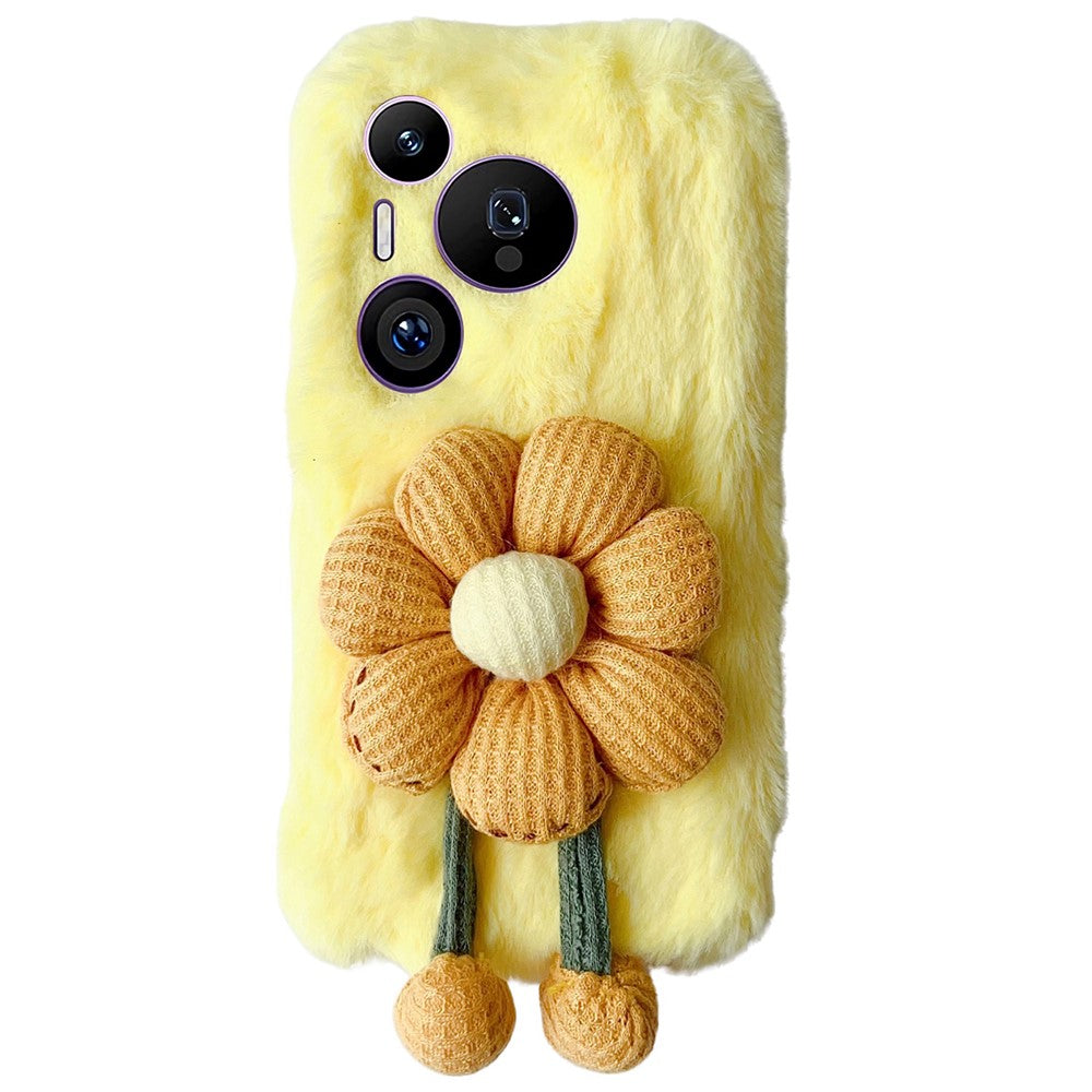 For Huawei Pura 70 Pro / 70 Pro+ Case Sunflower Fur Warm Plush TPU Phone Cover