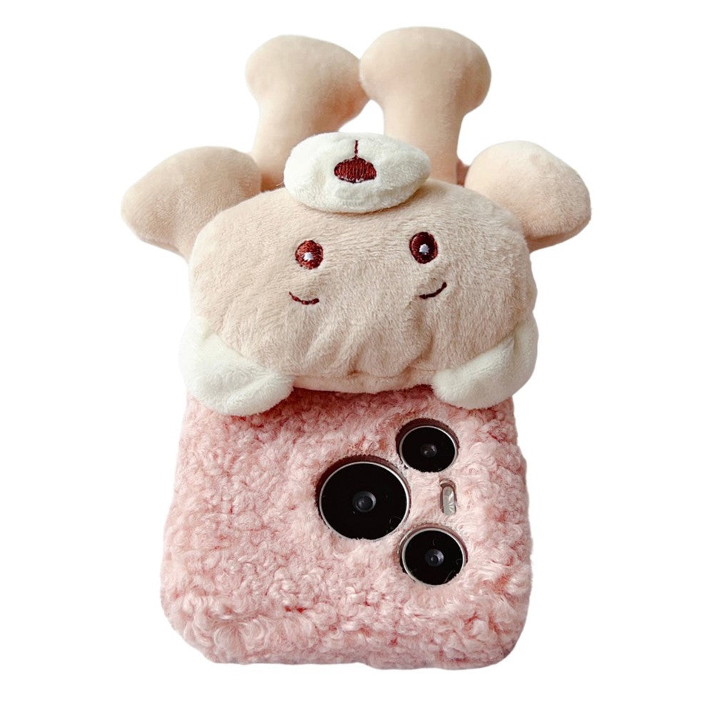 For Huawei Pura 70 Case Plush Bear Soft Fluff TPU Protective Phone Cover