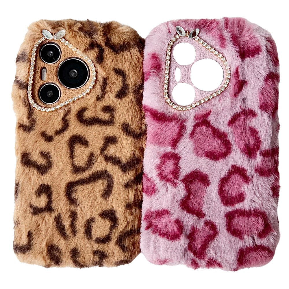 For Huawei Pura 70 Case Leopard Print Plush TPU Phone Cover