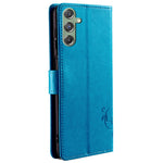 For Samsung Galaxy M34 5G / F34 5G Case PU Leather Card Slots Holder Pocket Butterfly Flower Phone Cover