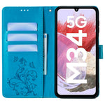For Samsung Galaxy M34 5G / F34 5G Case PU Leather Card Slots Holder Pocket Butterfly Flower Phone Cover