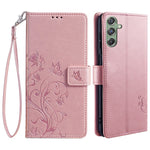 For Samsung Galaxy M34 5G / F34 5G Case PU Leather Card Slots Holder Pocket Butterfly Flower Phone Cover