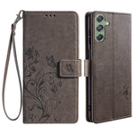 For Samsung Galaxy M34 5G / F34 5G Case PU Leather Card Slots Holder Pocket Butterfly Flower Phone Cover