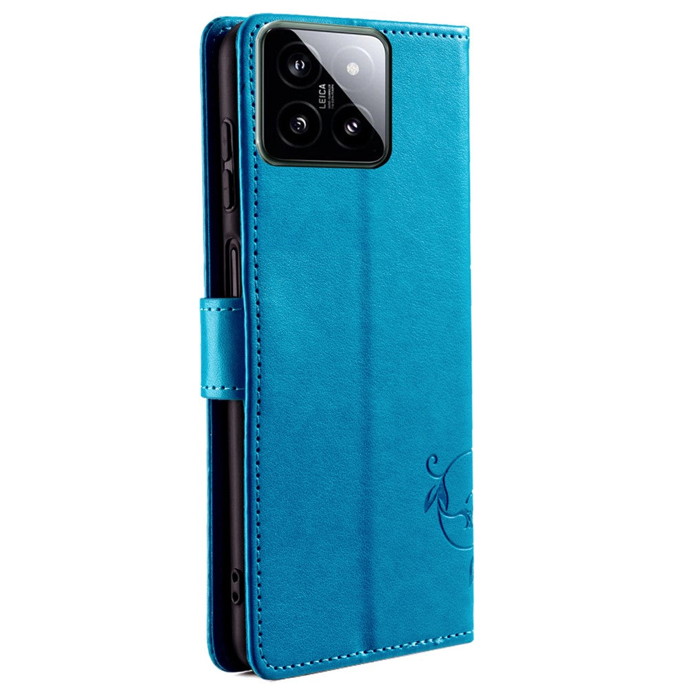 For Xiaomi 14   Case Butterfly Flower Leather Wallet Phone Cover