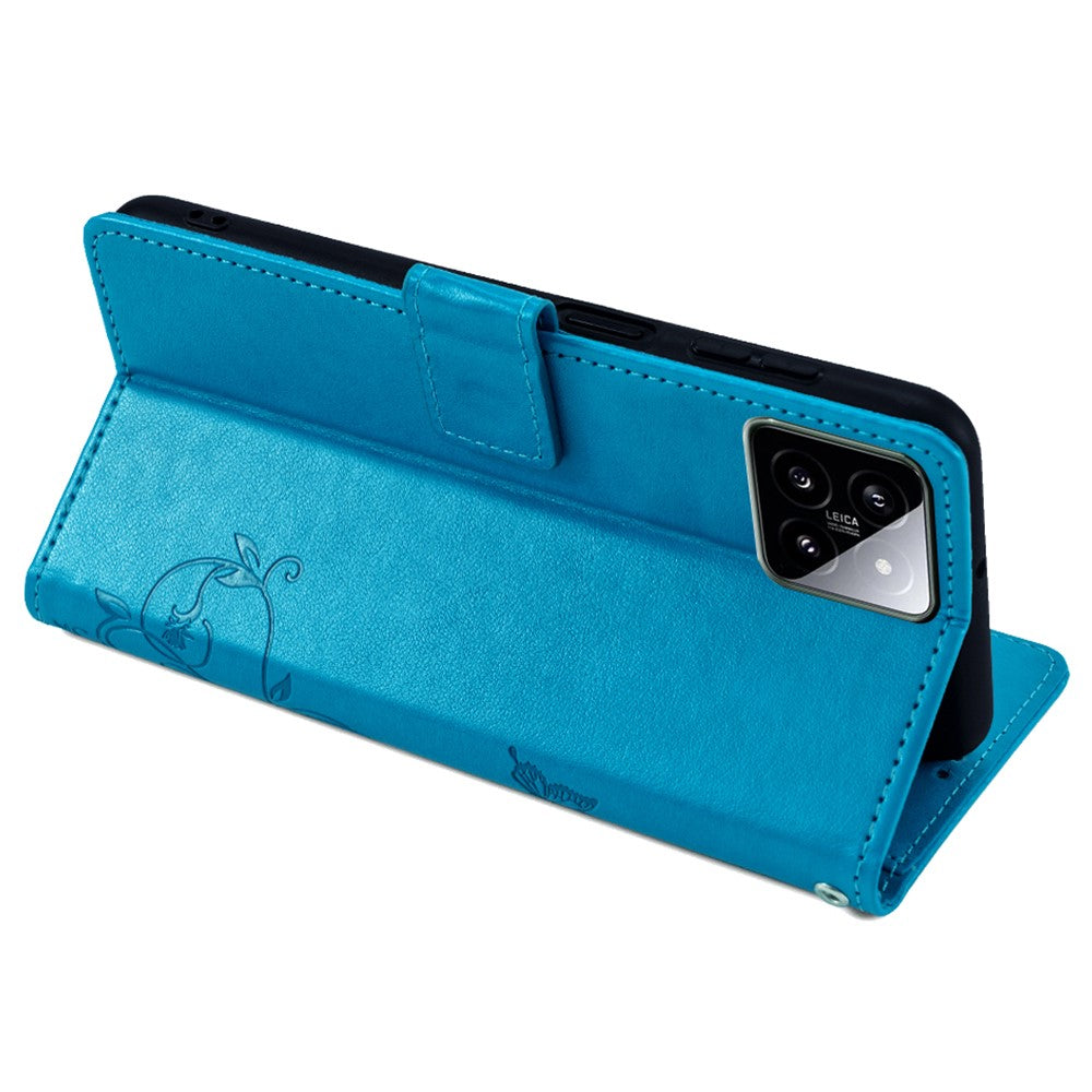 For Xiaomi 14   Case Butterfly Flower Leather Wallet Phone Cover