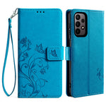For Samsung Galaxy A23 4G / A23 5G (Global Version) Butterfly Flower Case PU Leather Phone Cover