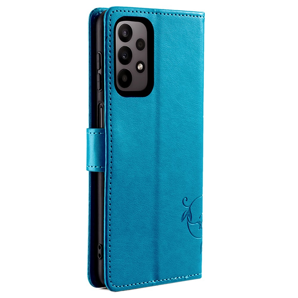 For Samsung Galaxy A23 4G / A23 5G (Global Version) Butterfly Flower Case PU Leather Phone Cover