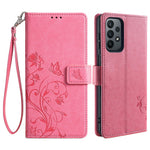 For Samsung Galaxy A23 4G / A23 5G (Global Version) Butterfly Flower Case PU Leather Phone Cover
