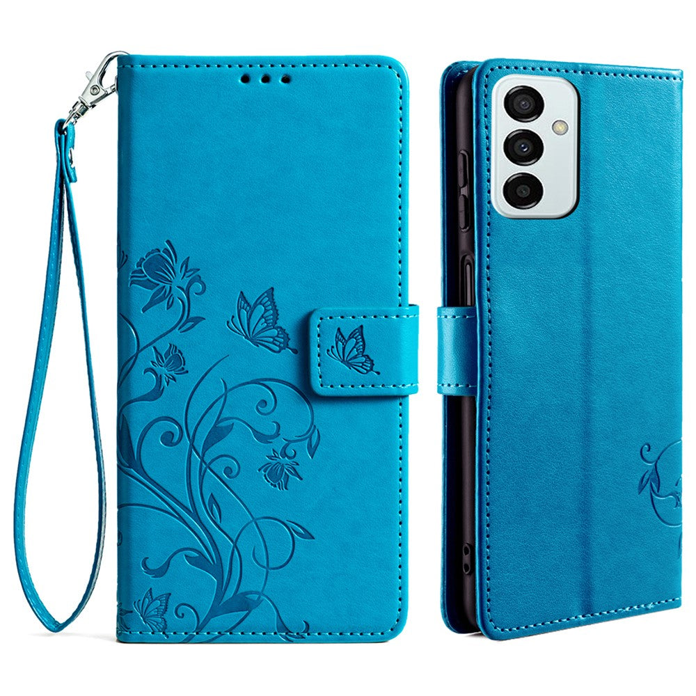 For Samsung Galaxy M23 5G / F23 5G Case Butterfly Flower PU Leather Stand Phone Cover