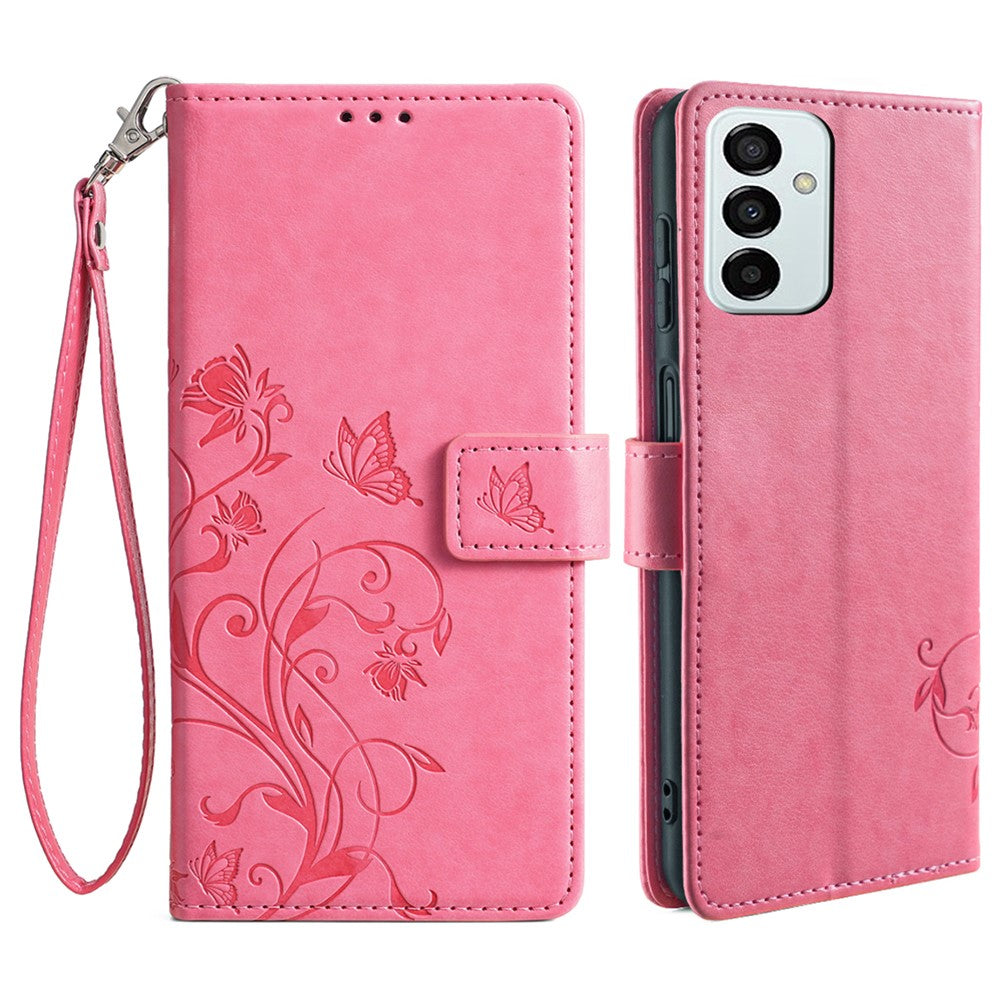 For Samsung Galaxy M23 5G / F23 5G Case Butterfly Flower PU Leather Stand Phone Cover
