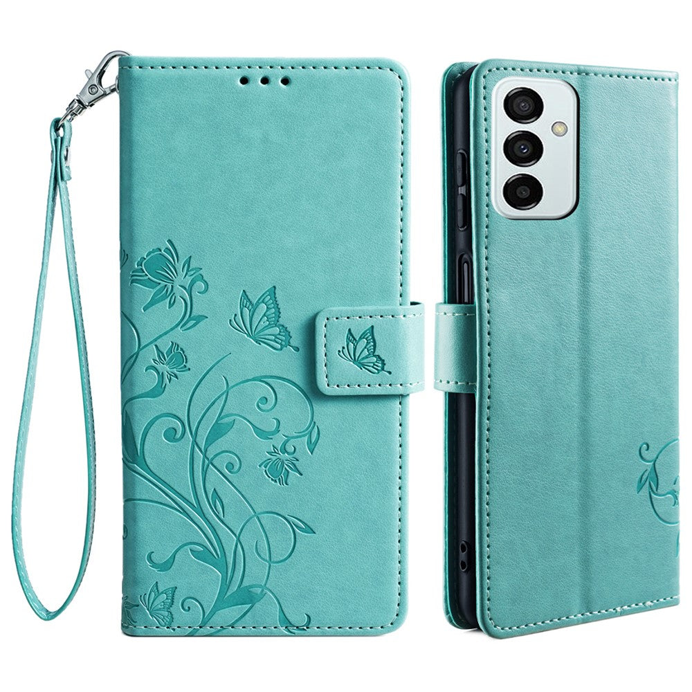 For Samsung Galaxy M23 5G / F23 5G Case Butterfly Flower PU Leather Stand Phone Cover