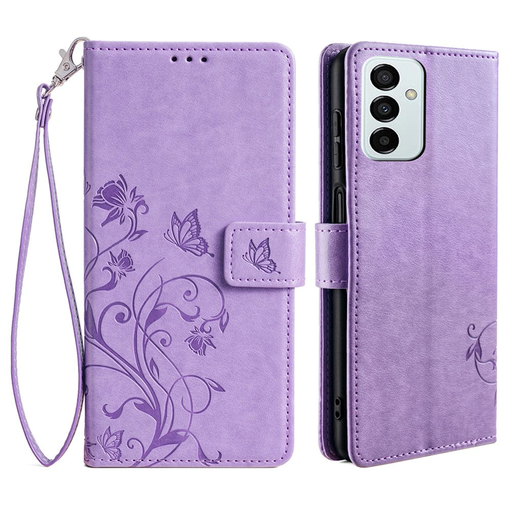 For Samsung Galaxy M23 5G / F23 5G Case Butterfly Flower PU Leather Stand Phone Cover