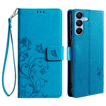 Til Samsung Galaxy A15 4G / 5G Cover Sommerfugl Blomst Fuld Beskyttelse PU Læder Telefoncover