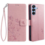 Til Samsung Galaxy A15 4G / 5G Cover Sommerfugl Blomst Fuld Beskyttelse PU Læder Telefoncover