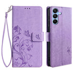Til Samsung Galaxy A15 4G / 5G Cover Sommerfugl Blomst Fuld Beskyttelse PU Læder Telefoncover
