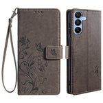 Til Samsung Galaxy A15 4G / 5G Cover Sommerfugl Blomst Fuld Beskyttelse PU Læder Telefoncover