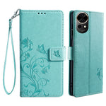 For Huawei nova 12 5G Case PU Leather Stand with Strap Butterfly Flower Wallet Cover