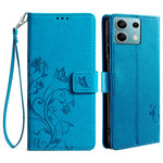 For Xiaomi Redmi Note 13 4G Anti-Scratch Phone Cover PU Leather Case Imprinted Butterfly Floral Stand Phone Shell