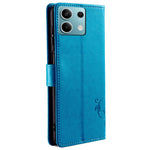 For Xiaomi Redmi Note 13 4G Anti-Scratch Phone Cover PU Leather Case Imprinted Butterfly Floral Stand Phone Shell