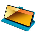 For Xiaomi Redmi Note 13 4G Anti-Scratch Phone Cover PU Leather Case Imprinted Butterfly Floral Stand Phone Shell