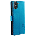 Til Asus Zenfone 9 5G / Zenfone 9z Etui Sommerfugleblomst Præget PU-læder Pung Beskyttende Telefoncover