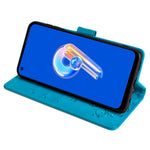 Til Asus Zenfone 9 5G / Zenfone 9z Etui Sommerfugleblomst Præget PU-læder Pung Beskyttende Telefoncover