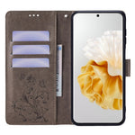 Huawei P60 / P60 Pro Skal Fjärilsblomma PU-läder Stativ Handrem Plånbok Väska mobilskal