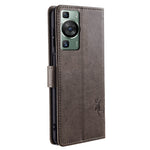 Huawei P60 / P60 Pro Skal Fjärilsblomma PU-läder Stativ Handrem Plånbok Väska mobilskal