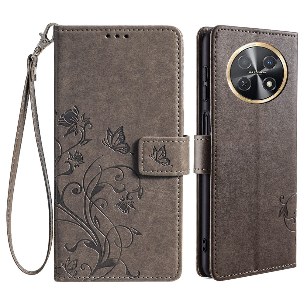 For Huawei Enjoy 60X Case PU Leather Butterfly Flower Wallet Phone Cover Mobile Spares