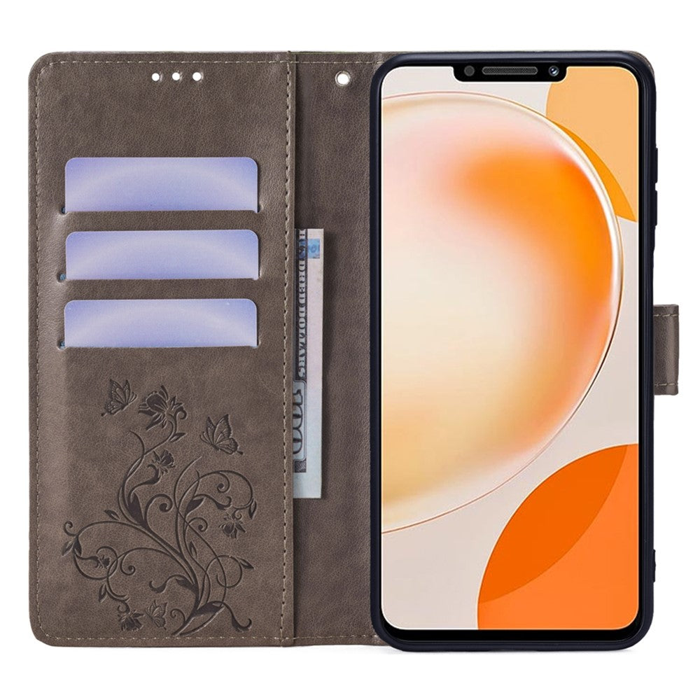 For Huawei Enjoy 60X Case PU Leather Butterfly Flower Wallet Phone Cover Mobile Spares