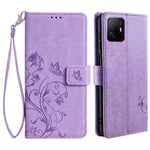 Xiaomi 11T 5G / 11T Pro 5G mobilskal Handledsrem Korthållare Fjärilsblomma Läderfodral