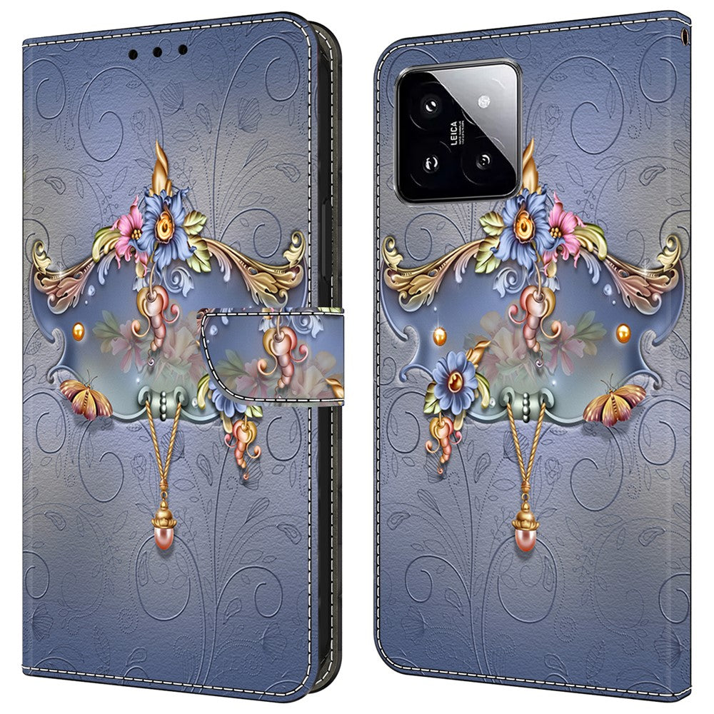 For Xiaomi 14 Wallet Case Pattern Printing PU Leather Phone Cover