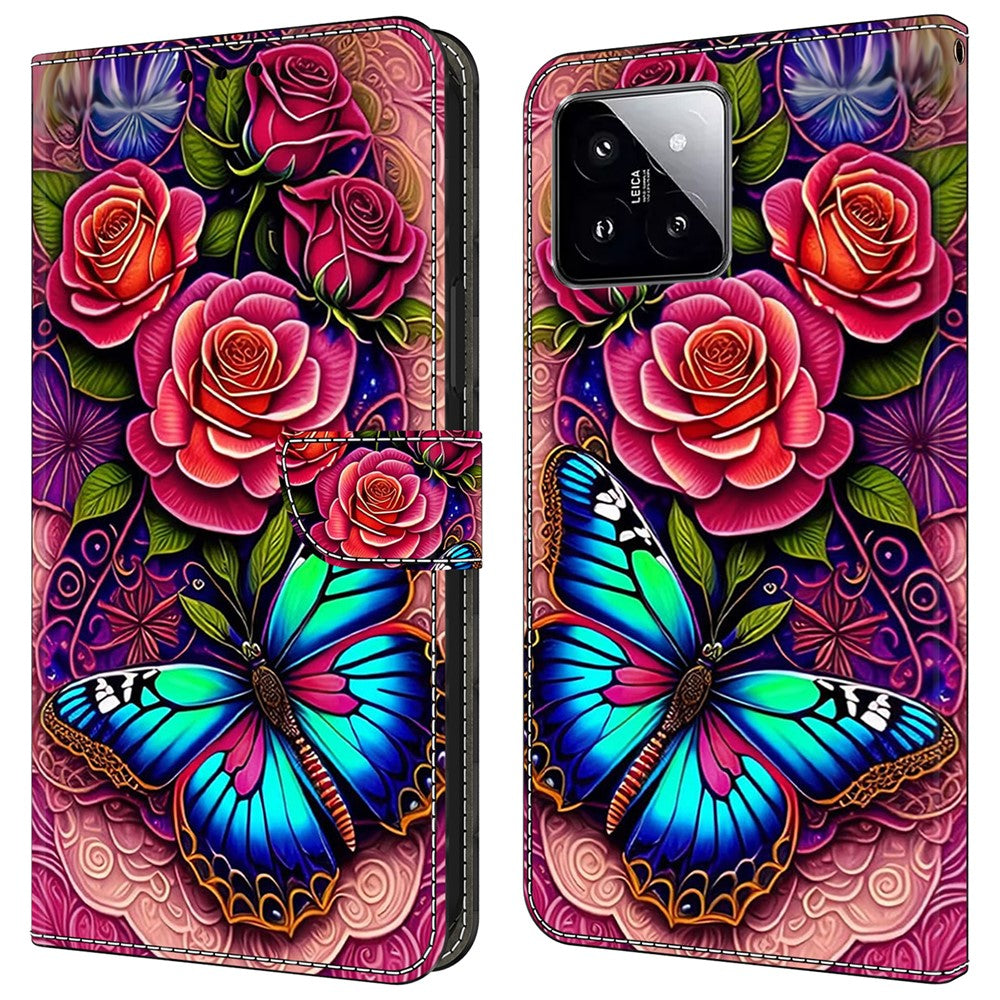 For Xiaomi 14 Wallet Case Pattern Printing PU Leather Phone Cover