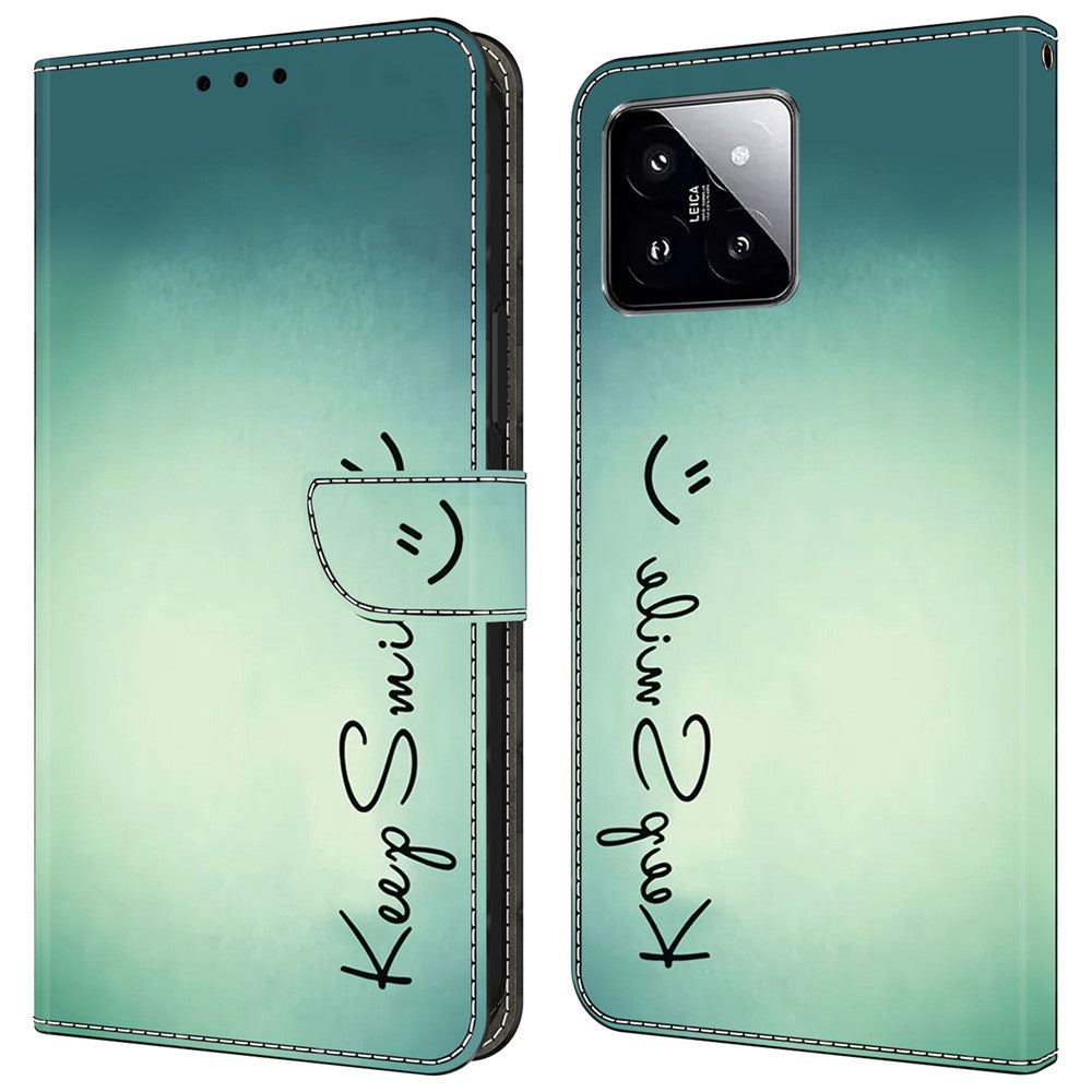 For Xiaomi 14 Wallet Case Pattern Printing PU Leather Phone Cover
