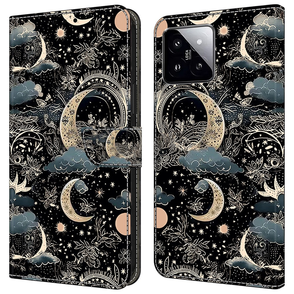 For Xiaomi 14 Wallet Case Pattern Printing PU Leather Phone Cover