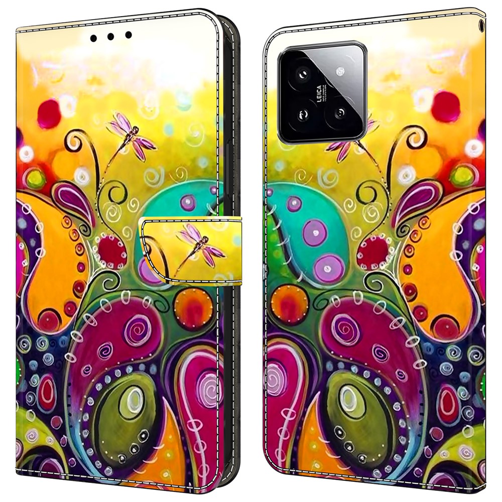 For Xiaomi 14 Wallet Case Pattern Printing PU Leather Phone Cover