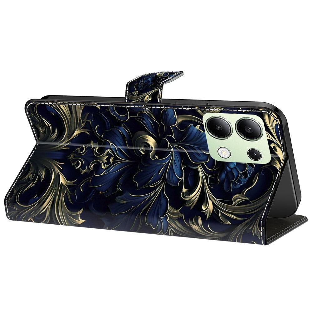 For Xiaomi Redmi Note 13 4G Leather Case Printed Pattern Wallet Stand Phone Cover