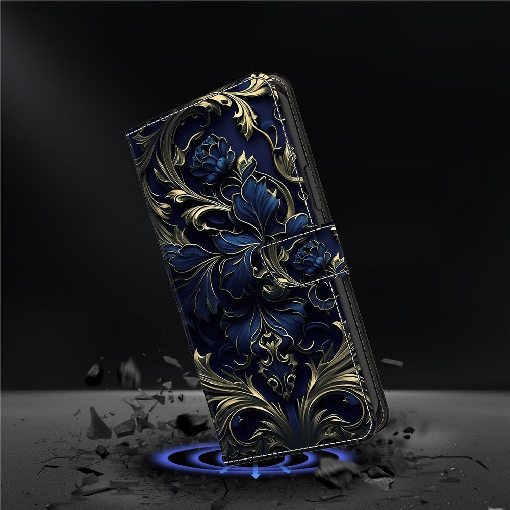 For Xiaomi Redmi Note 13 4G Leather Case Printed Pattern Wallet Stand Phone Cover