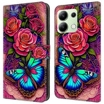 For Xiaomi Redmi Note 13 4G Leather Case Printed Pattern Wallet Stand Phone Cover