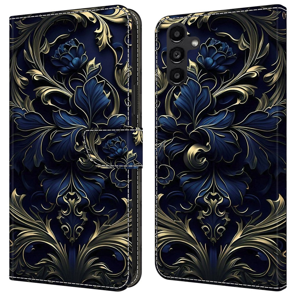 Samsung Galaxy A14 5G / A14 4G mobilskal Mönstertryck Läder Plånboksfodral