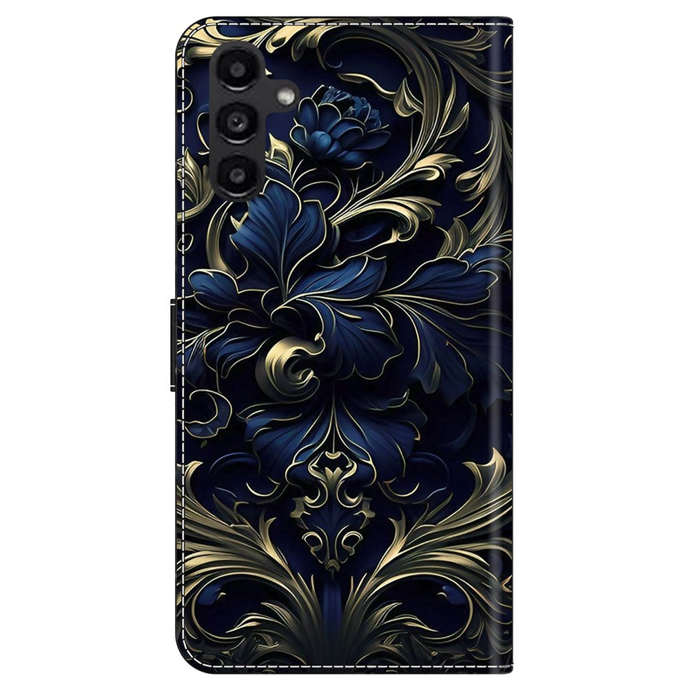 Samsung Galaxy A14 5G / A14 4G mobilskal Mönstertryck Läder Plånboksfodral