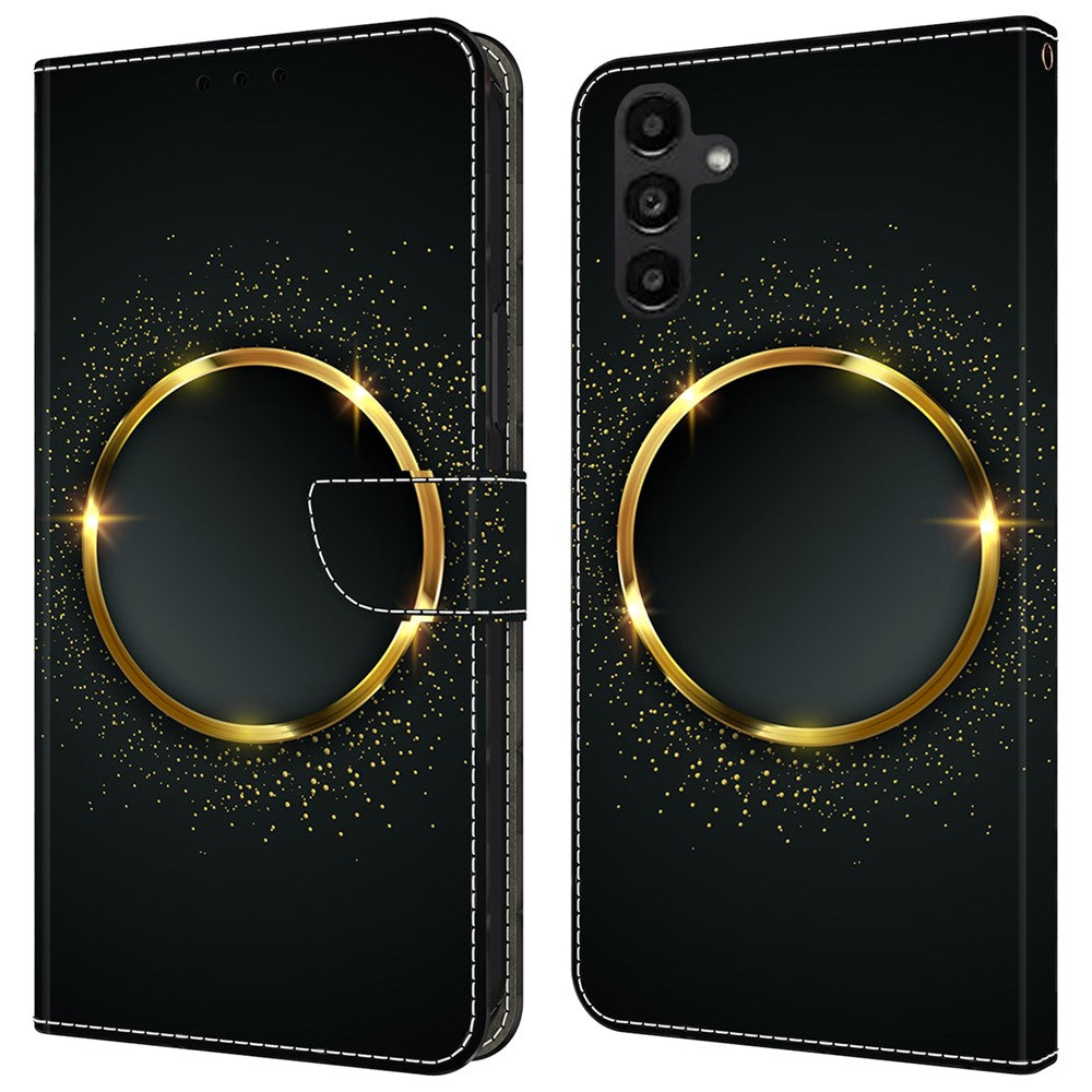 Samsung Galaxy A14 5G / A14 4G mobilskal Mönstertryck Läder Plånboksfodral